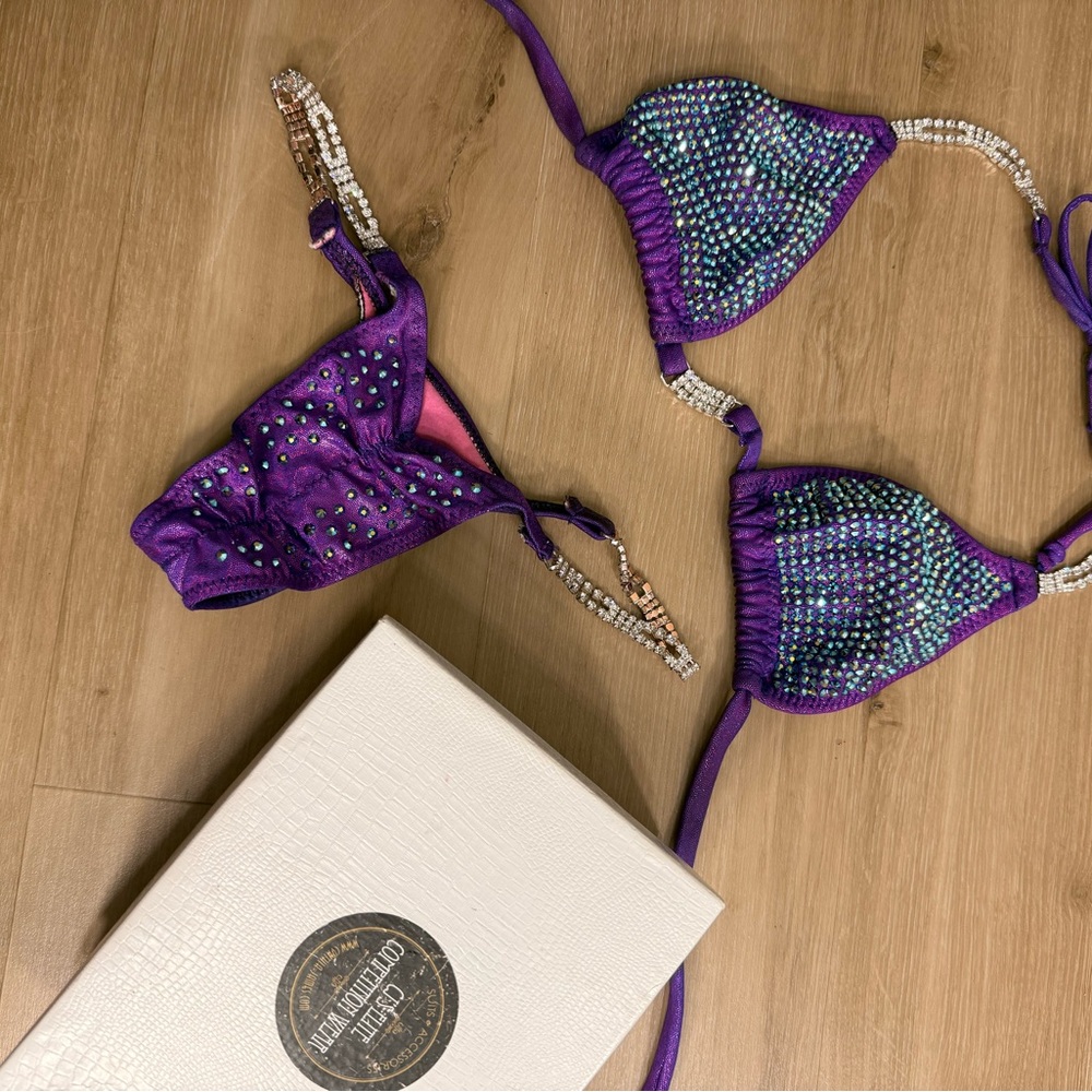 Purple Rhinestone Bikini Set - Picture 2 of 2
